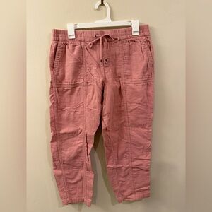 Old Navy Rose Drawstring Linen Capris